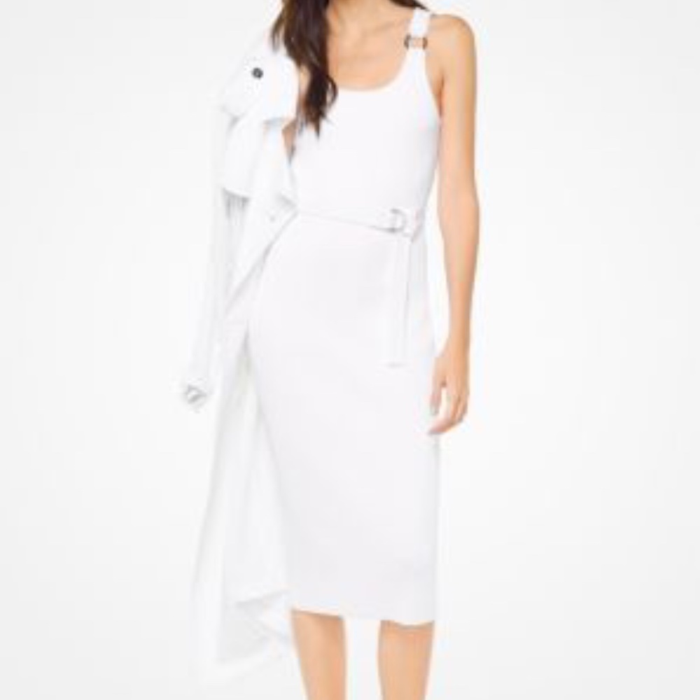 Michael Kors belted ribbed dress